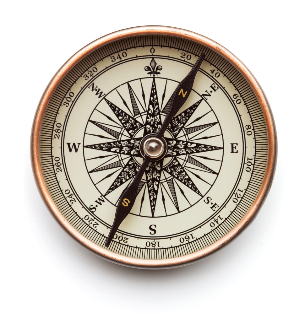 compass on white background